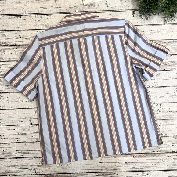 NWT Tory Burch TB Striped Cotton Casual Top size 10 - Picture 4 of 14